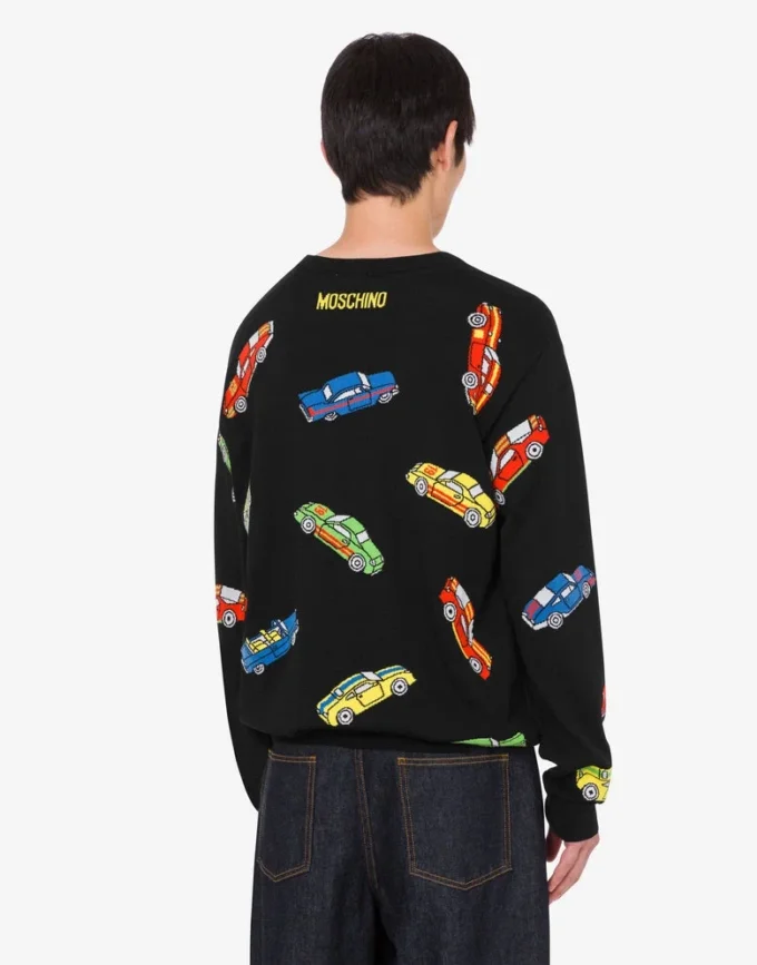 Bluza z czystej bawełny z intarsją