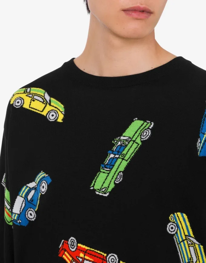 Bluza z czystej bawełny z intarsją
