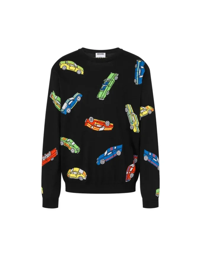 Bluza z czystej bawełny z intarsją