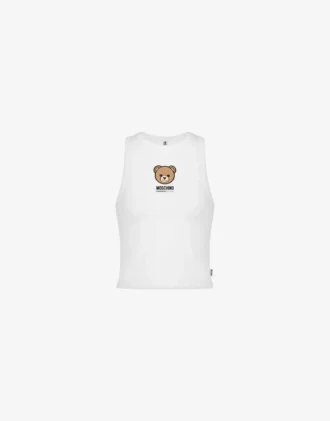 Bluzka Moschino Teddy Bear z elastycznej bawełnianej dzianiny