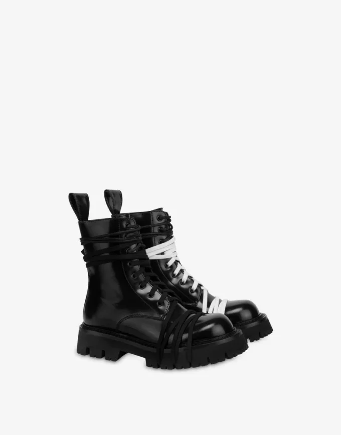 Buty motocyklowe z szczotkowanej skóry cielęcej