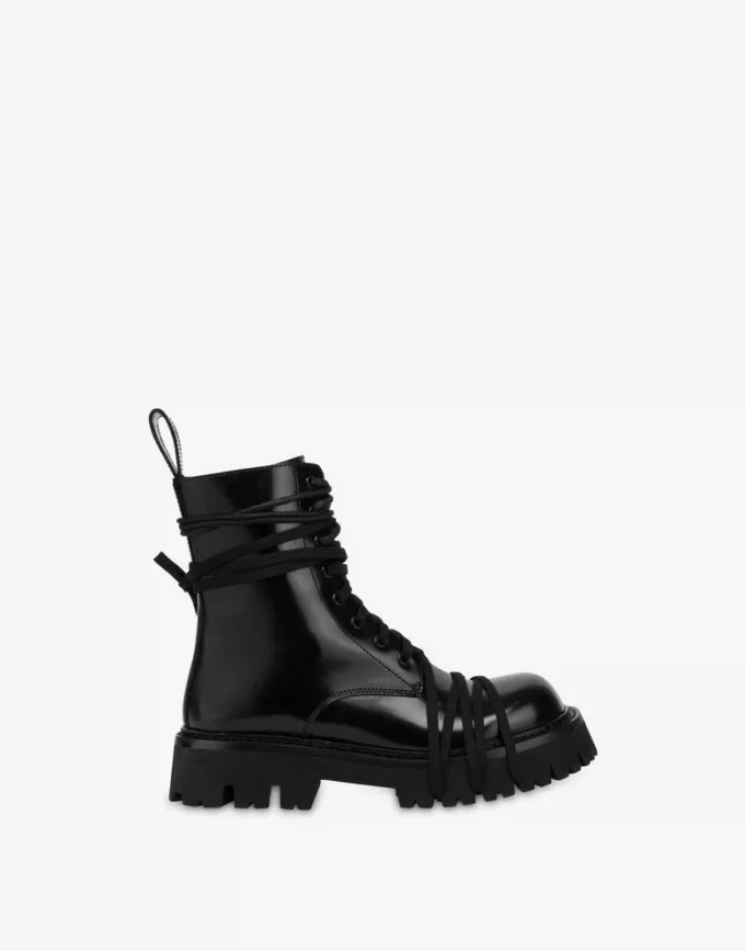 Buty motocyklowe z szczotkowanej skóry cielęcej