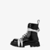 Buty motocyklowe z szczotkowanej skóry cielęcej