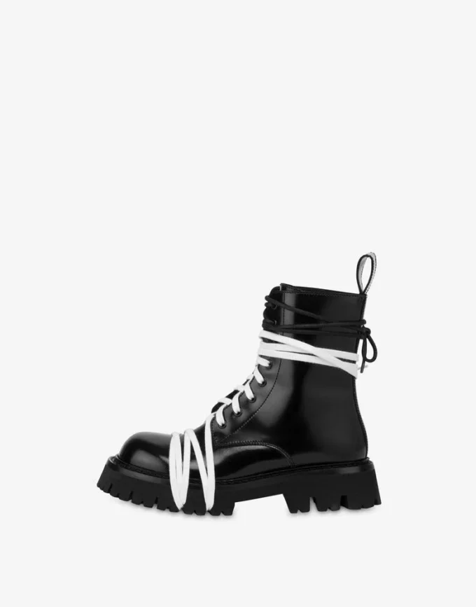Buty motocyklowe z szczotkowanej skóry cielęcej