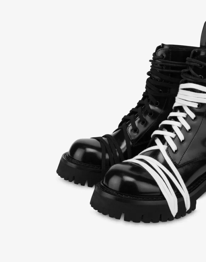 Buty motocyklowe z szczotkowanej skóry cielęcej