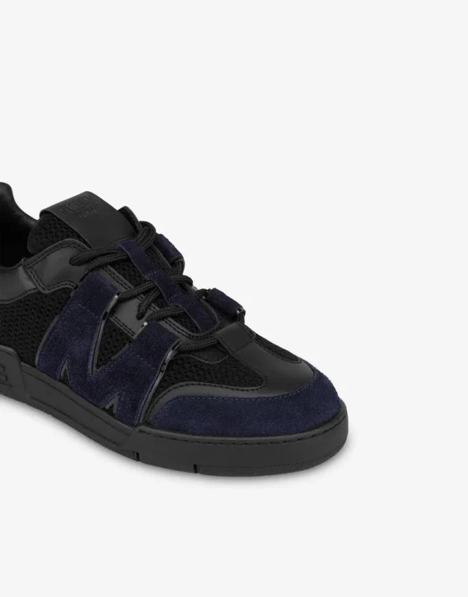 Buty sportowe z siateczki, skóry cielęcej i zamszu Buty sportowe z siateczki, skóry cielęcej i zamszu