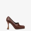 Czółenka ze skóry cielęcej z nadrukiem krokodyla