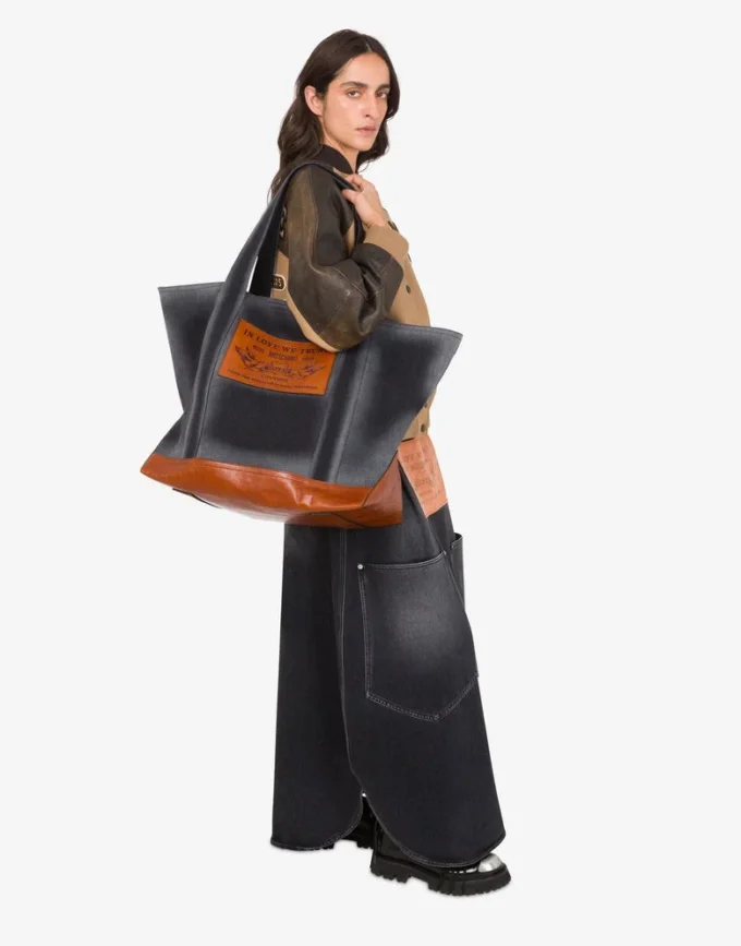 Denimowa torba typu maxi Denimowa torba typu maxi