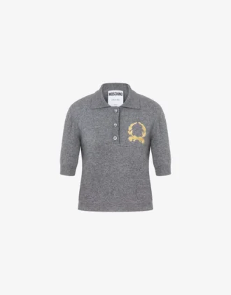 Dzianinowa koszulka polo z logo Laurel Crown
