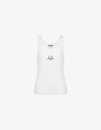 Elastyczny bawełniany top z logo Laurel Crown