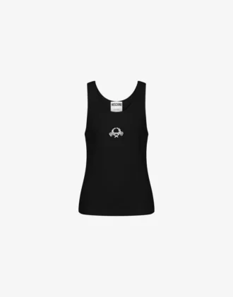 Elastyczny bawełniany top z logo Laurel Crown