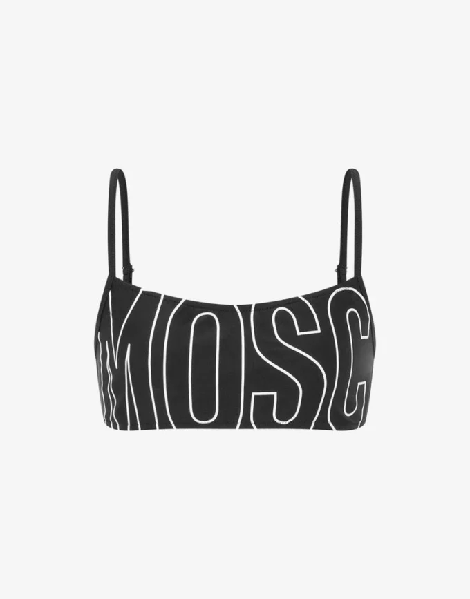 Gumowy top bikini z logo