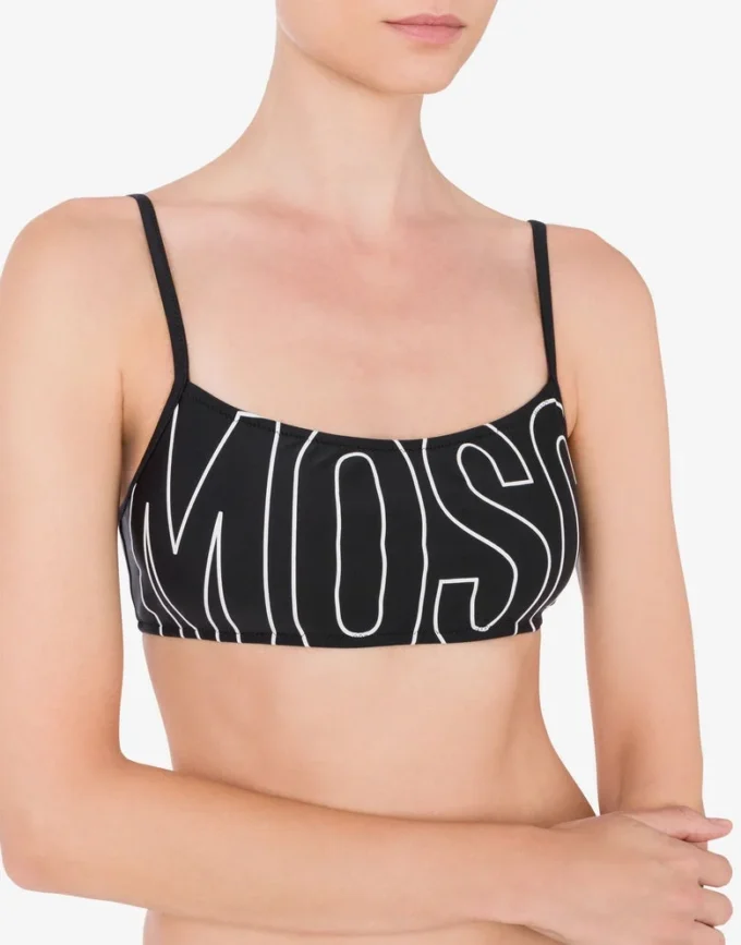Gumowy top bikini z logo