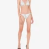 Gumowy trójkątny top bikini z logo