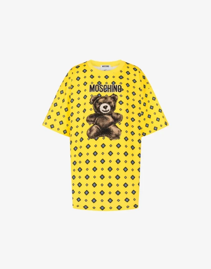 Koszulka Moschino Teddy Bear z dzianiny z bawełny organicznej