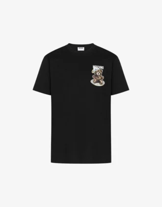Koszulka polo z dzianiny z bawełny organicznej Moschino Teddy Bear