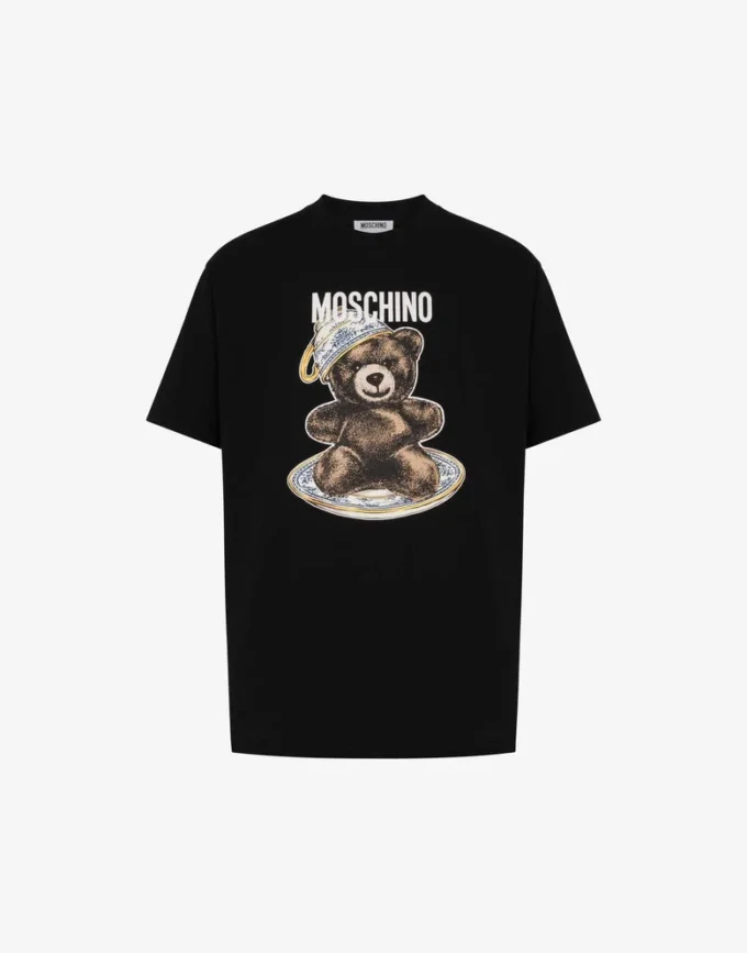 Koszulka z dzianiny bawełnianej Moschino Teddy Bear