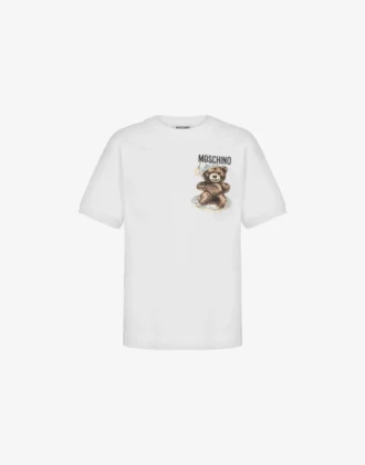 Koszulka z dzianiny bawełnianej Moschino Teddy Bear