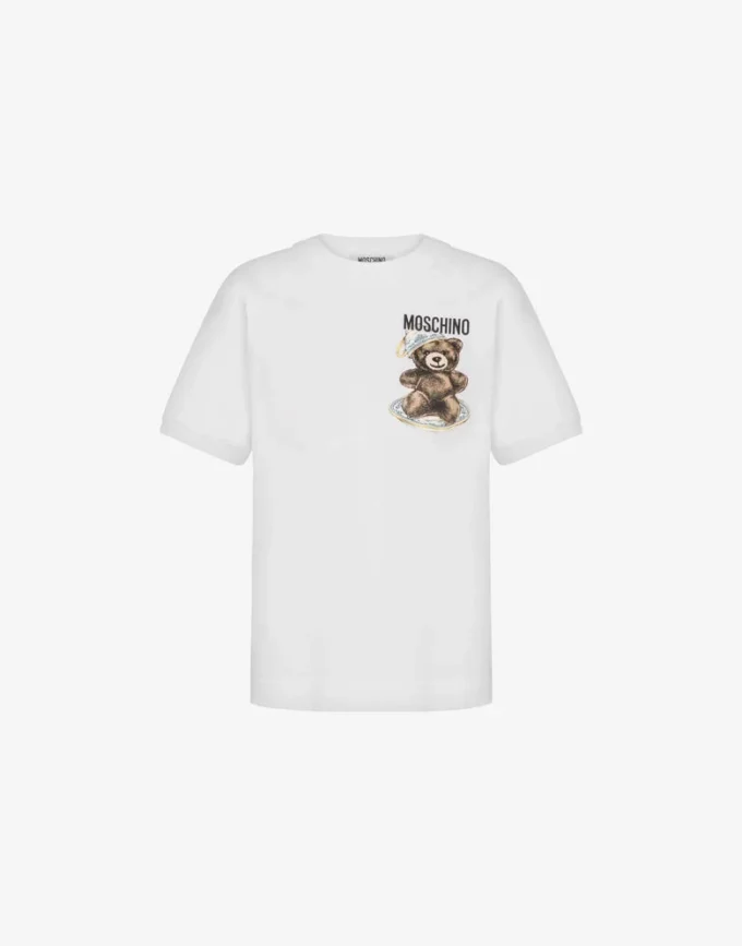 Koszulka z dzianiny bawełnianej Moschino Teddy Bear