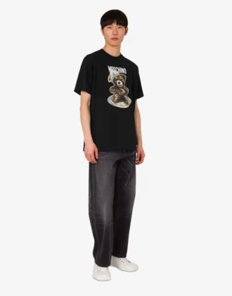 Koszulka z dzianiny bawełnianej Moschino Teddy Bear