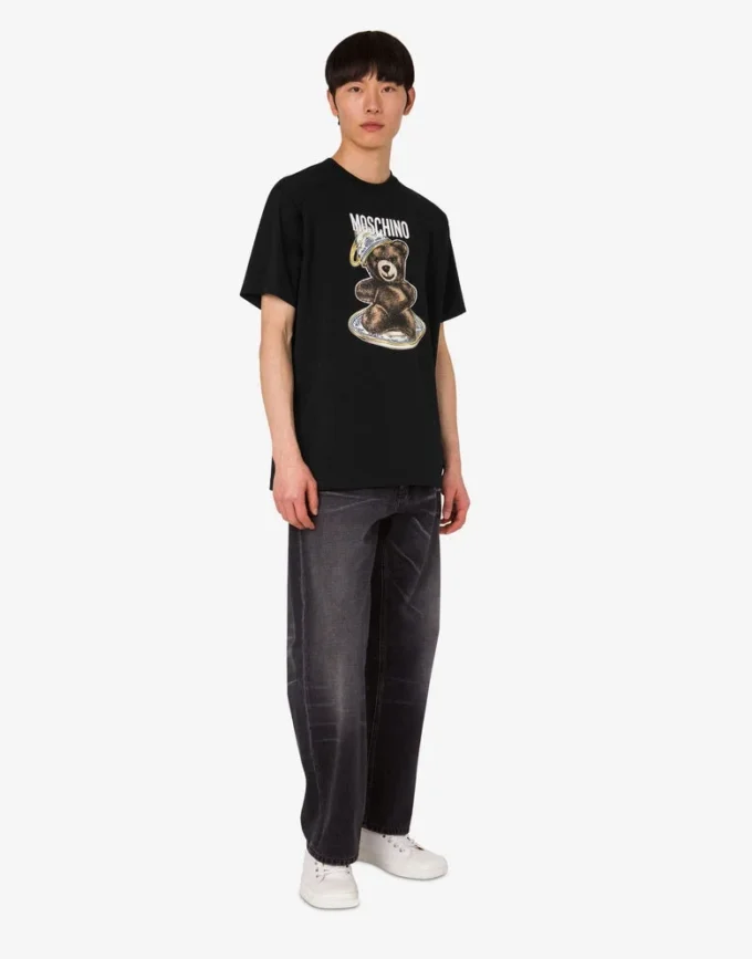 Koszulka z dzianiny bawełnianej Moschino Teddy Bear