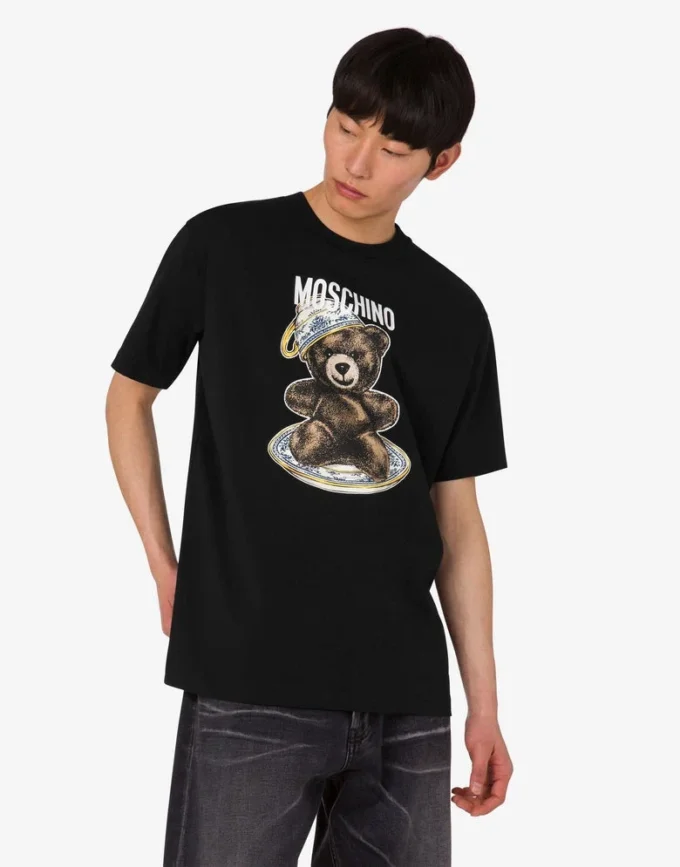 Koszulka z dzianiny bawełnianej Moschino Teddy Bear