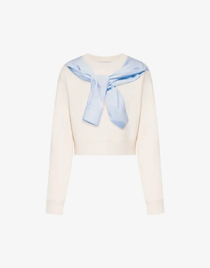 Krótka bluza z nadrukiem z bawełny Krótka bluza z nadrukiem z bawełny