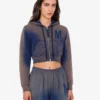 Krótka bluza z nadrukiem z bawełny organicznej Krótka bluza z nadrukiem z bawełny organicznej