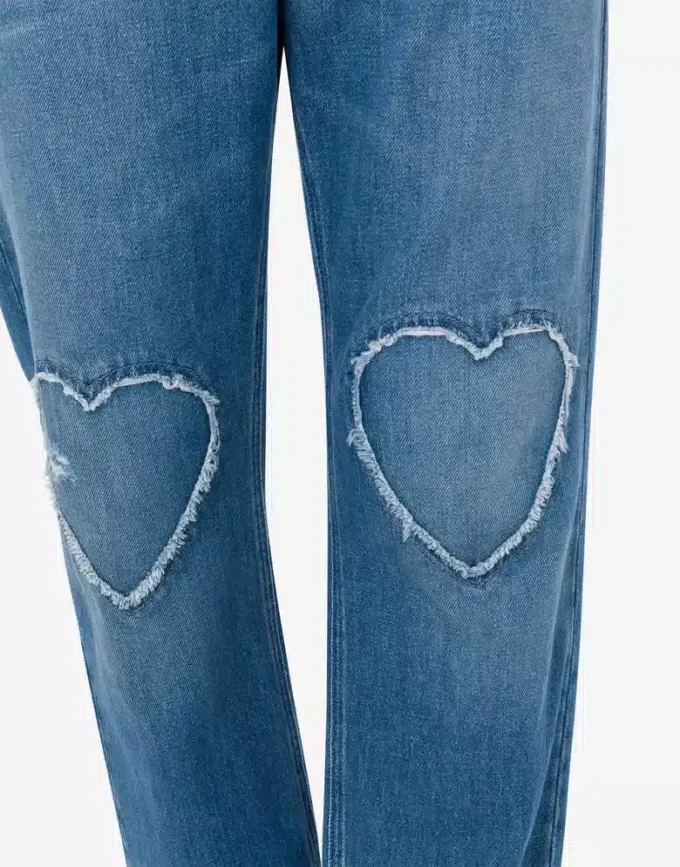 Niebieskie bawełniane spodnie jeansowe Niebieskie bawełniane spodnie jeansowe
