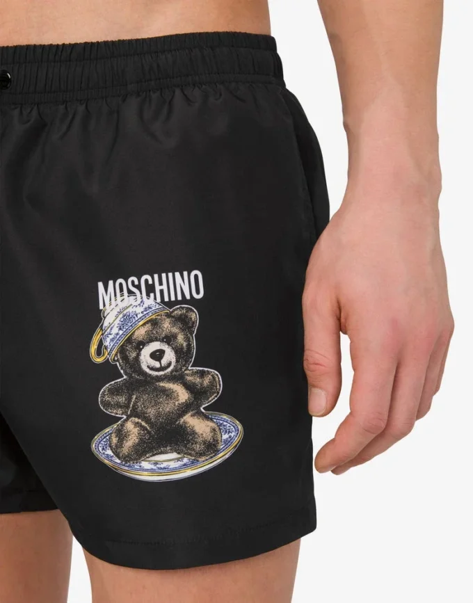 Nylonowe bokserki plażowe Moschino Teddy Bear