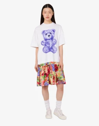 Oversize’owa bawełniana sukienka Moschino Teddy Bear
