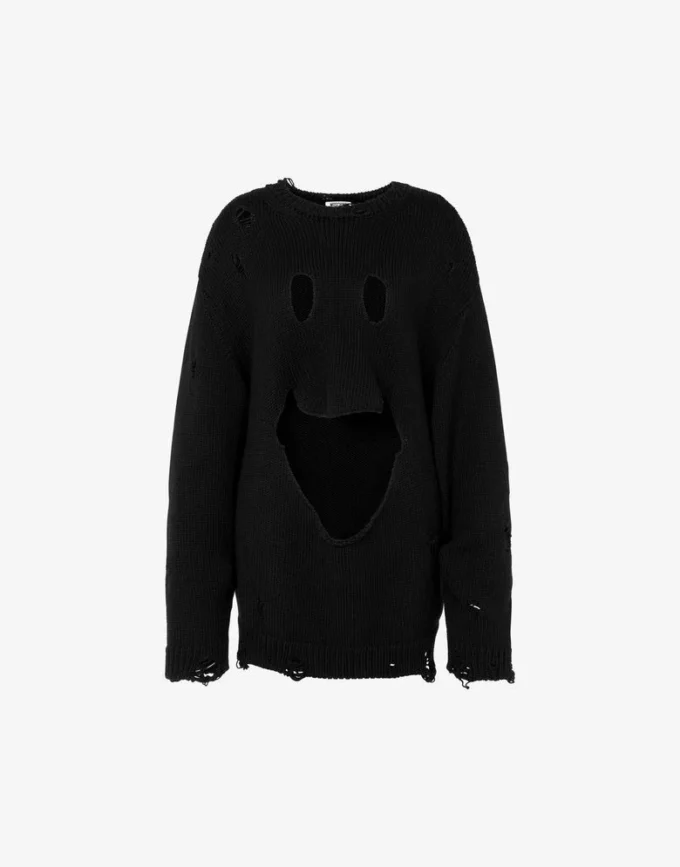Oversize’owy sweter z rzeźbionej wełny