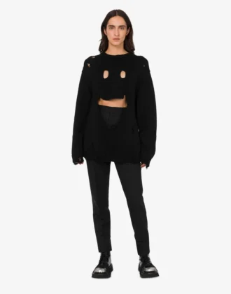 Oversize’owy sweter z rzeźbionej wełny
