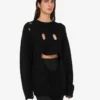 Oversize’owy sweter z rzeźbionej wełny