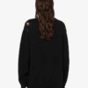 Oversize’owy sweter z rzeźbionej wełny