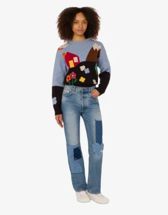 Spodnie z dżinsu w stylu patchwork