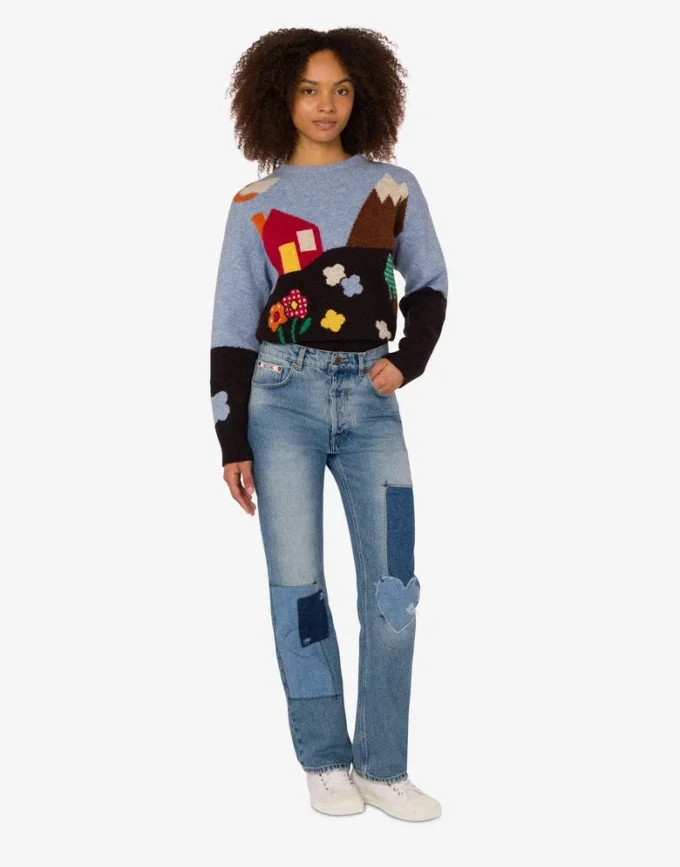 Spodnie z dżinsu w stylu patchwork Spodnie z dżinsu w stylu patchwork
