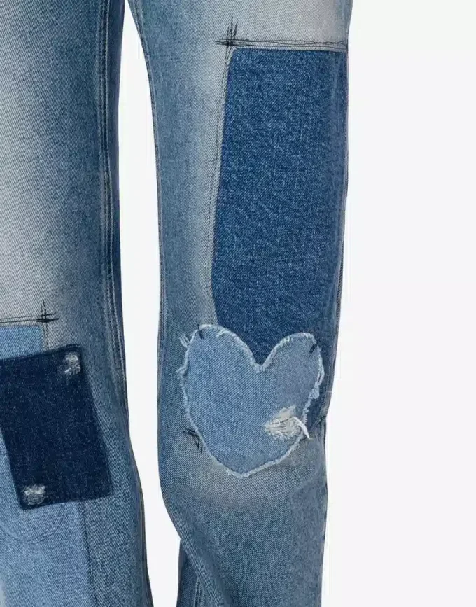 Spodnie z dżinsu w stylu patchwork Spodnie z dżinsu w stylu patchwork