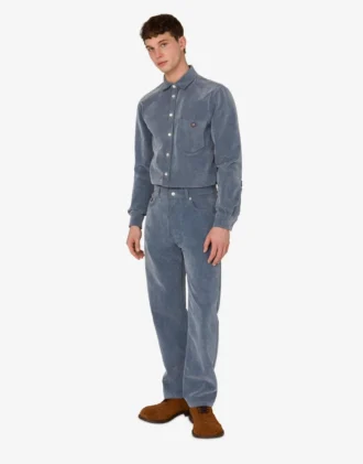 Spodnie z flokowanego denimu