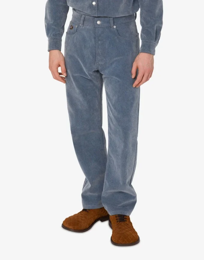 Spodnie z flokowanego denimu