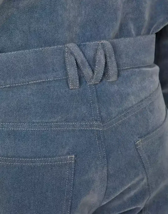 Spodnie z flokowanego denimu