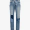 Spodnie z patchworkowego bawełnianego denimu Spodnie z patchworkowego bawełnianego denimu