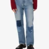 Spodnie z patchworkowego bawełnianego denimu Spodnie z patchworkowego bawełnianego denimu