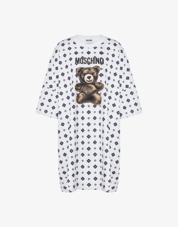 Sukienka Moschino Teddy Bear z dzianiny z bawełny organicznej Sukienka Moschino Teddy Bear z dzianiny z bawełny organicznej