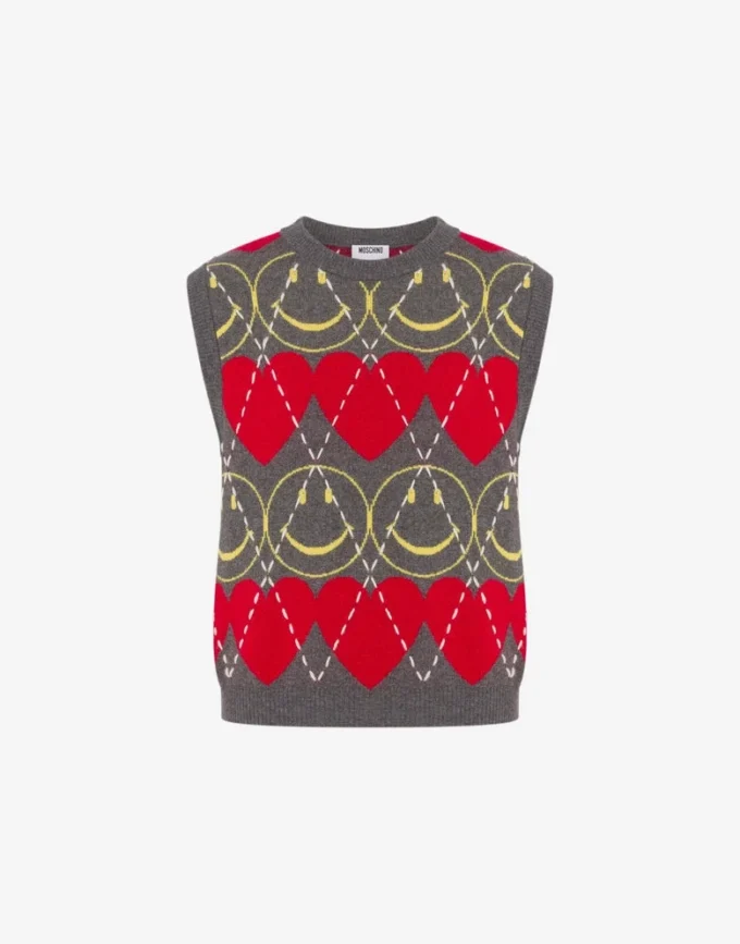 Sweter bez rękawów z mieszanki wełny Smiley® Sweter bez rękawów z mieszanki wełny Smiley®