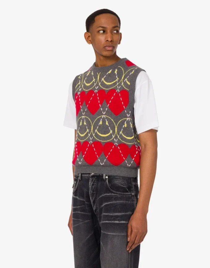 Sweter bez rękawów z mieszanki wełny Smiley® Sweter bez rękawów z mieszanki wełny Smiley®