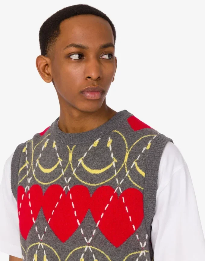 Sweter bez rękawów z mieszanki wełny Smiley® Sweter bez rękawów z mieszanki wełny Smiley®