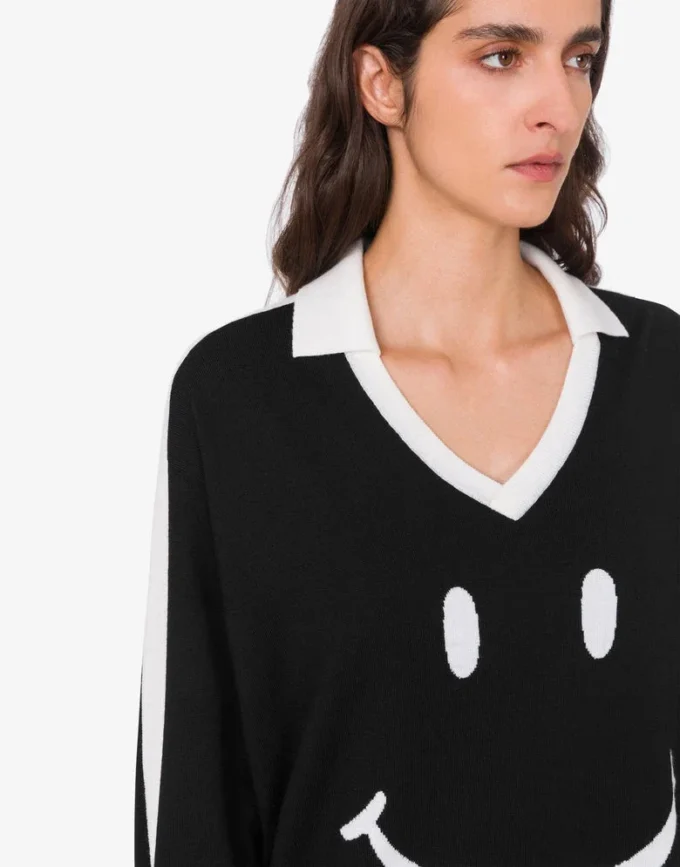 Sweter Smiley® z bardzo delikatnej wełny merynosowej