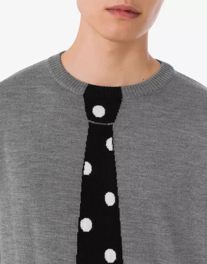 Sweter z bardzo delikatnej wełny merynosowej z intarsją Sweter z bardzo delikatnej wełny merynosowej z intarsją