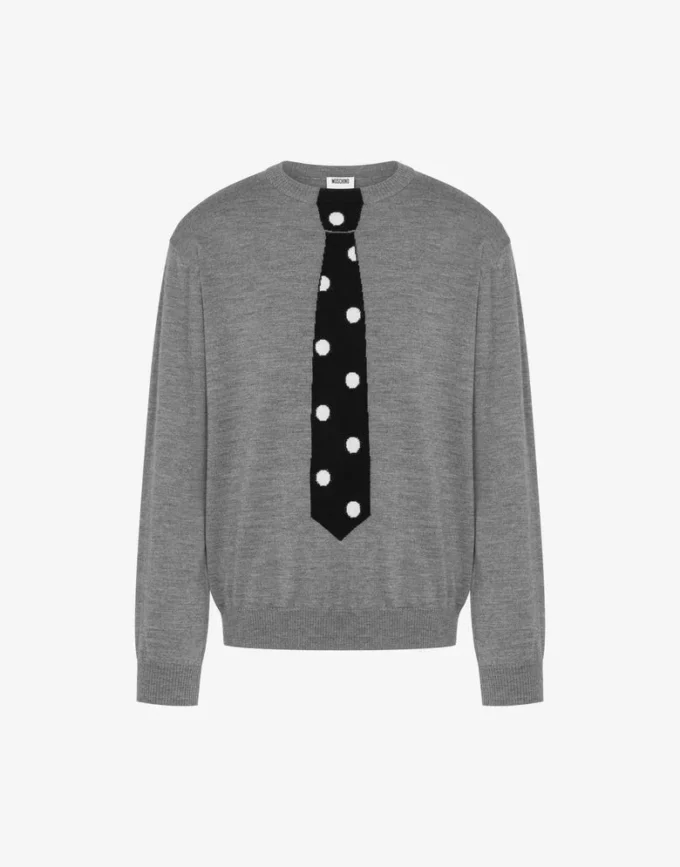 Sweter z bardzo delikatnej wełny merynosowej z intarsją Sweter z bardzo delikatnej wełny merynosowej z intarsją